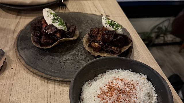 Colita signature dishes TlayudaAguachileCacio e Pepe Stacked Tostadas